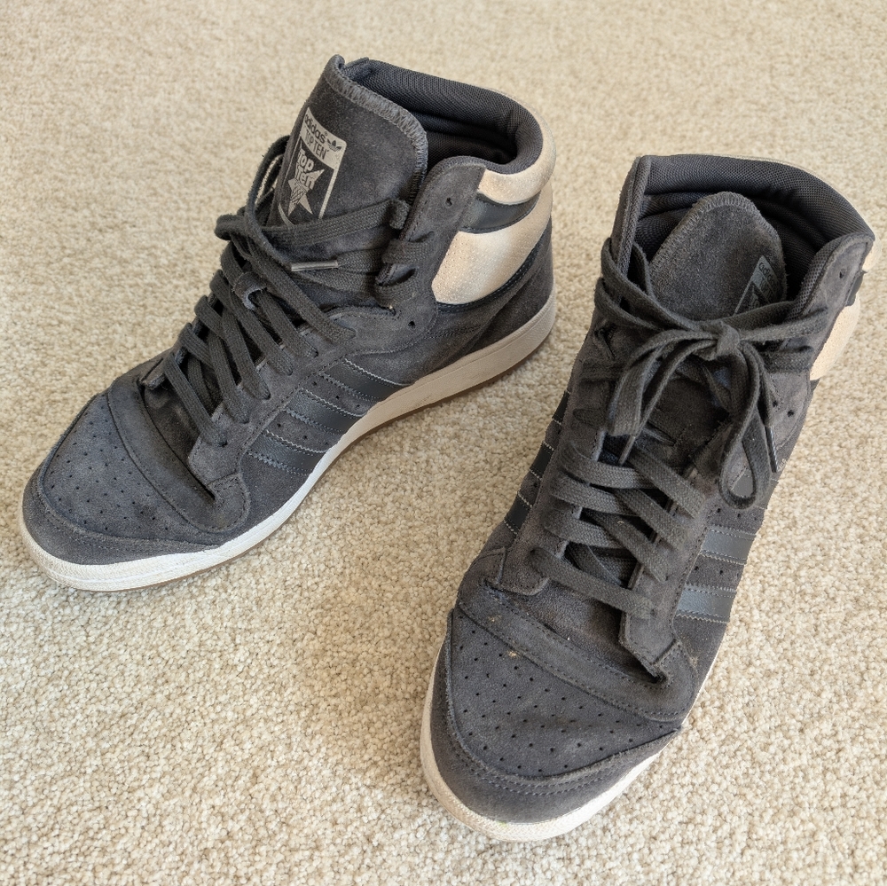Adidas Men's Gray High-Top Sneakers